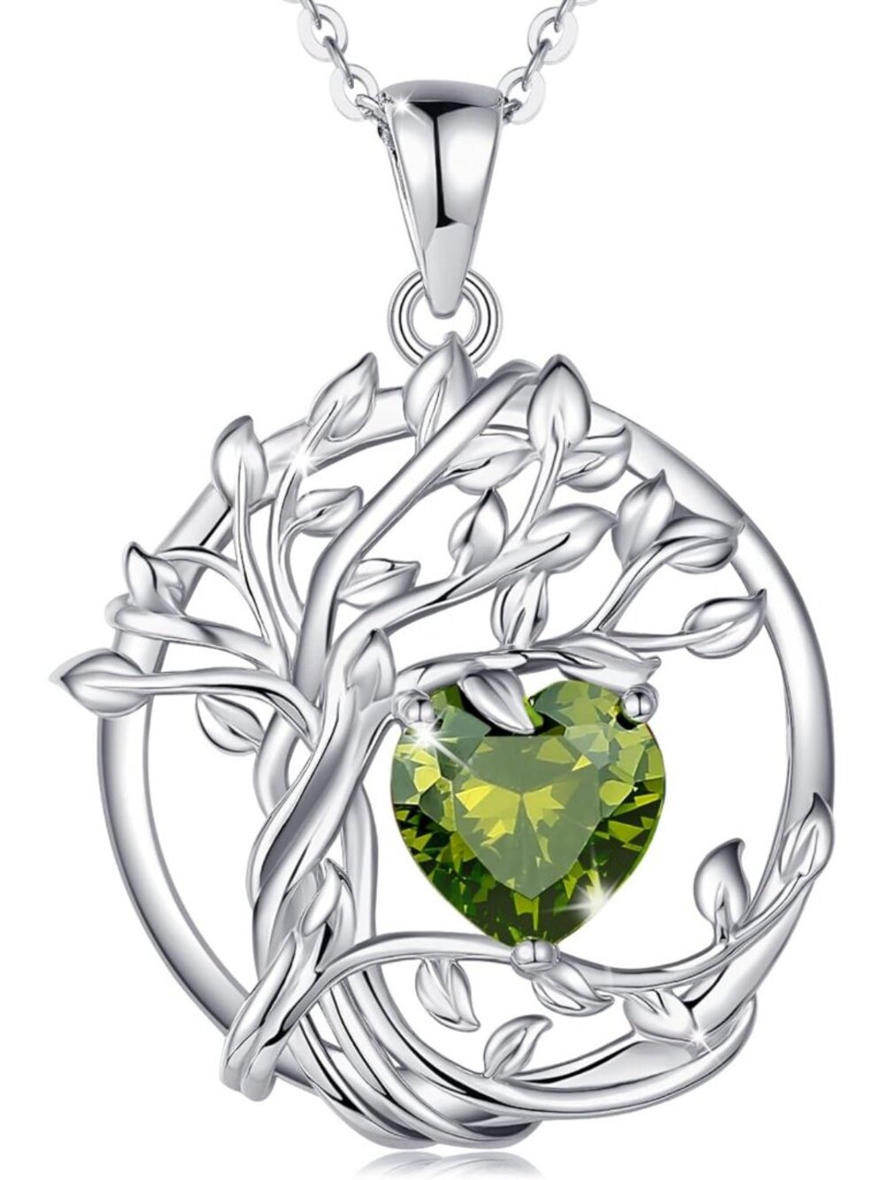 Sterling Silver Tree of Life Birthstone Necklace for Women - Meaningful Jewelry